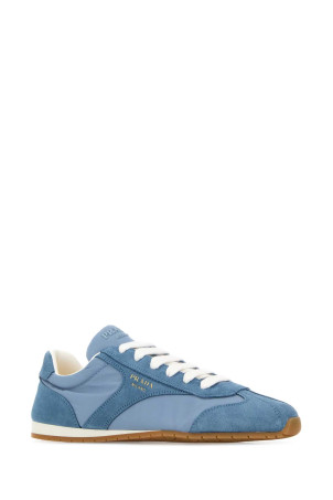 Light blue suede and Re-Nylon sneakers PRADA (1E152OFD020D7C)