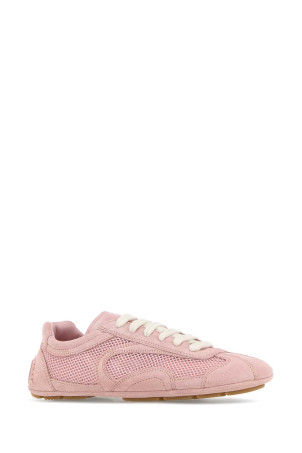 Pink suede and mesh Montecarlo sneakers PRADA (1E247OFD0103D8C)