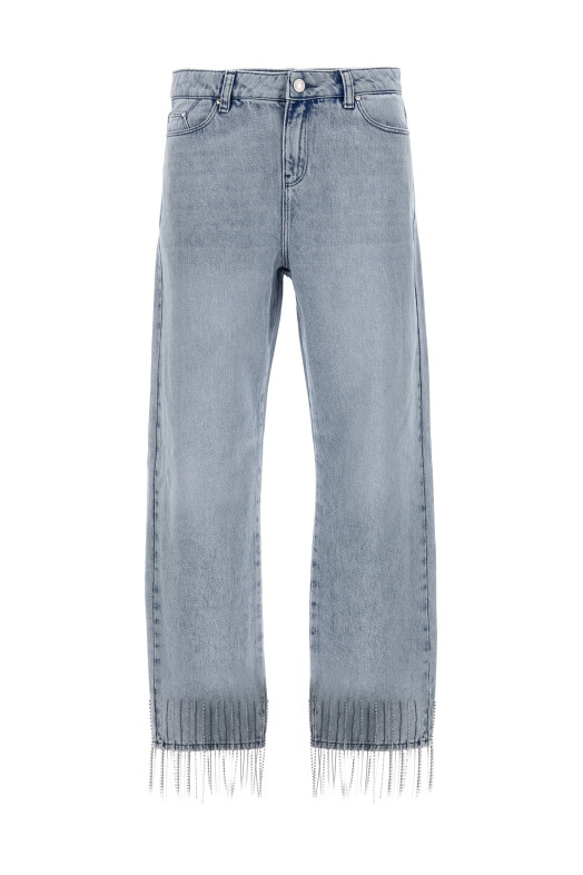 Rhinestone fringed jeans Light Blue Rhinestone fringed jeans Light Blue