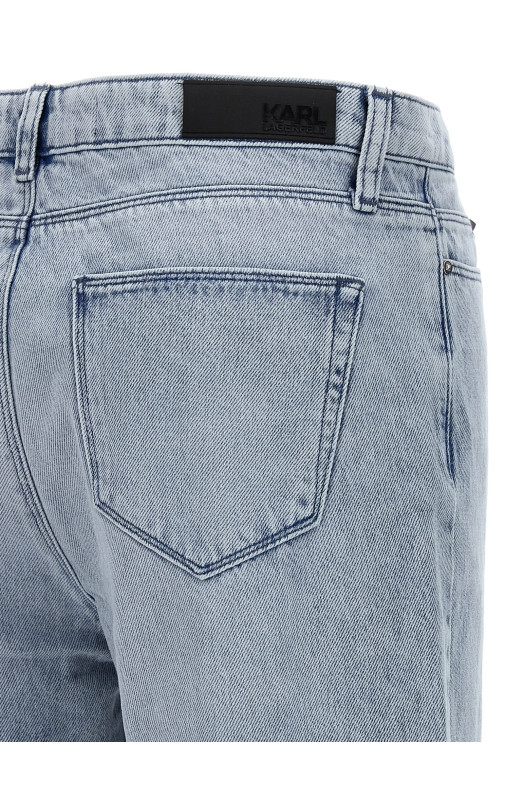Rhinestone fringed jeans Light Blue Rhinestone fringed jeans Light Blue