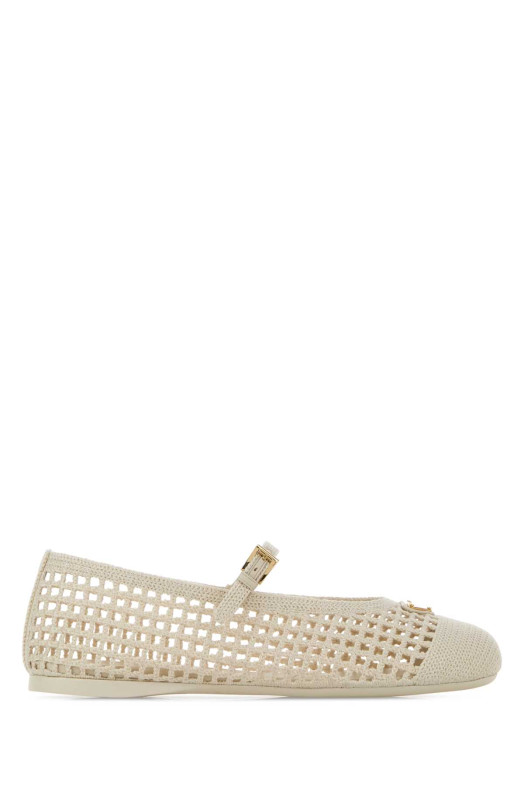 ivory crochet ballerinas PRADA (1F364OF0052F46)