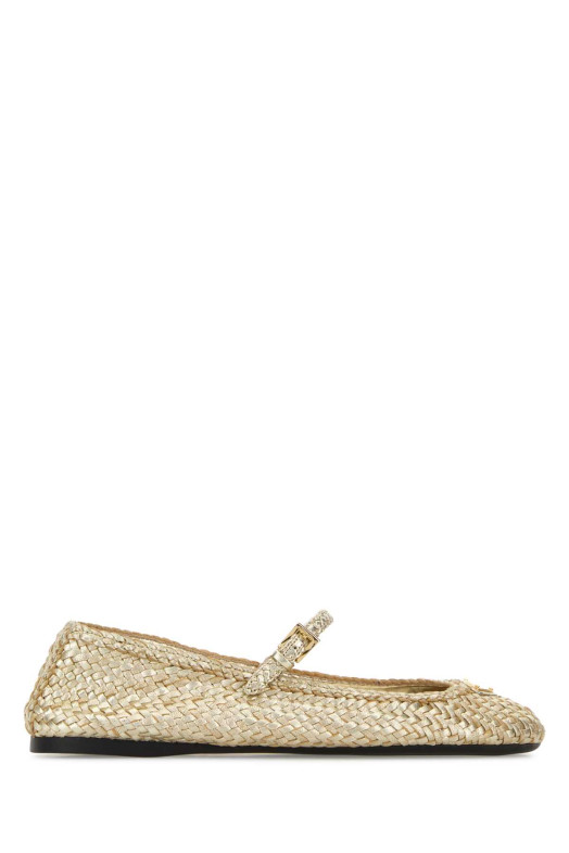 Gold leather ballerinas PRADA (1F368OF005034)