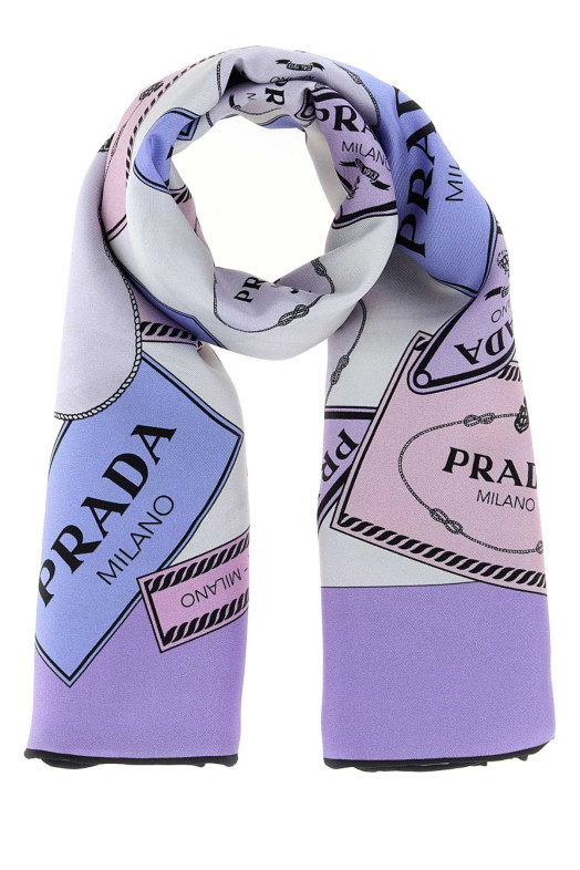 Printed twill foulard PRADA (1FF0012DGY)