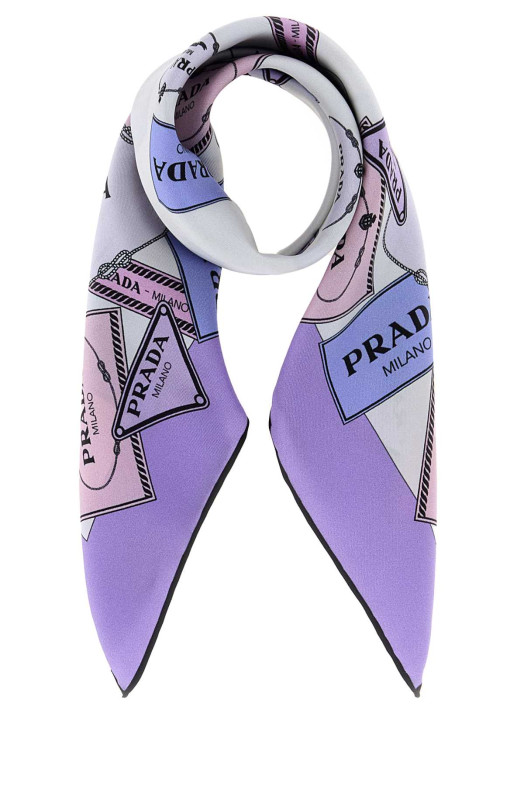 Printed twill foulard PRADA (1FF0042DGY)