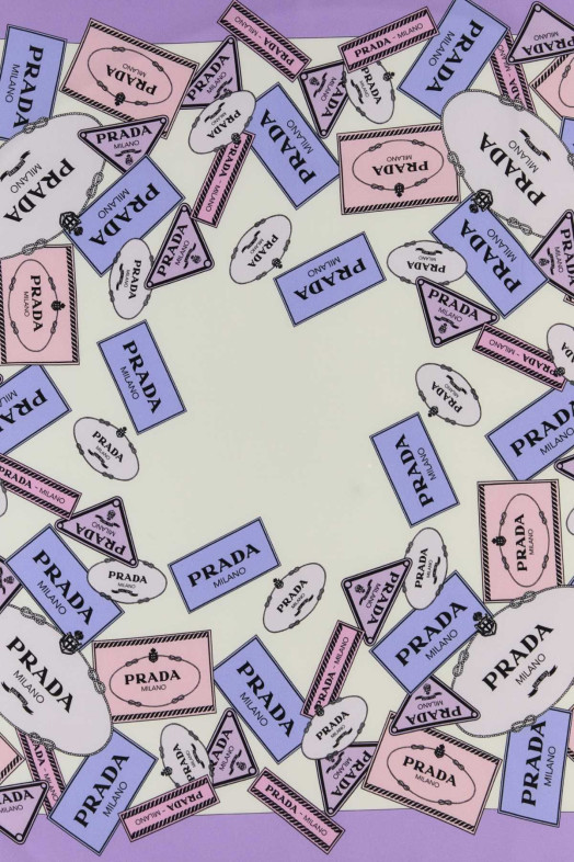 Printed twill foulard PRADA (1FF0042DGY)