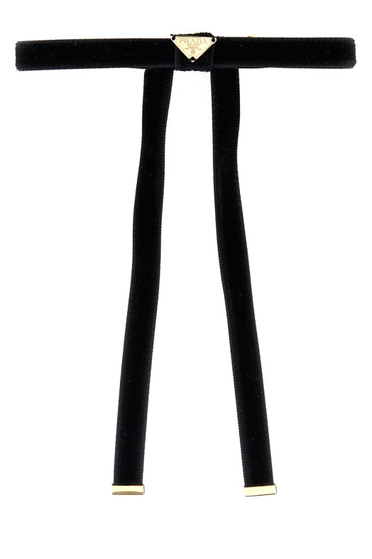 Black velvet hair clip Black PRADA (1IF257068)