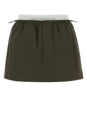 Olive green cotton mini skirt ALEXANDER WANG (1WC1265382)