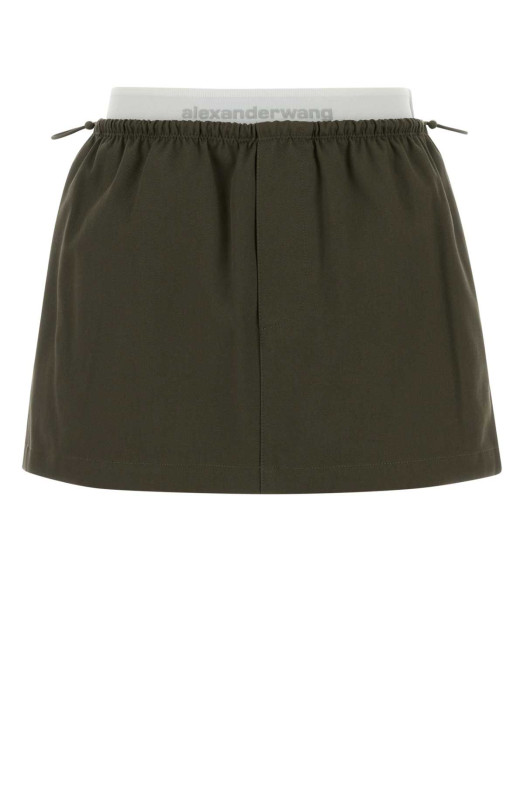 Olive green cotton mini skirt ALEXANDER WANG (1WC1265382)