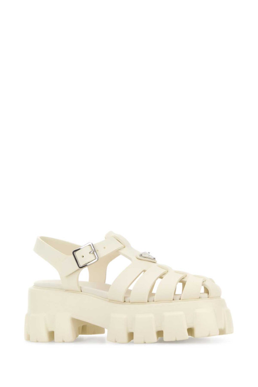 Ivory rubber sandals PRADA (1X853MFDD553LKK)
