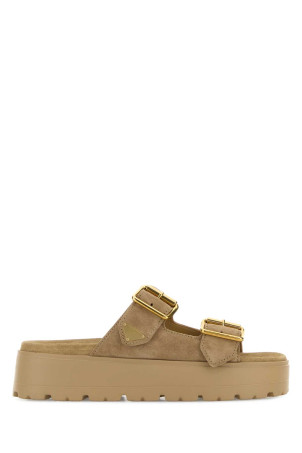 Beige suede slippers PRADA (1XZ788F045054)