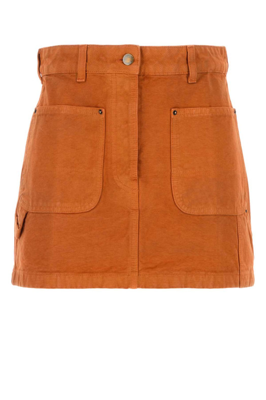 Orange denim mini skirt Red PRADA (21H030SOOO19A5)
