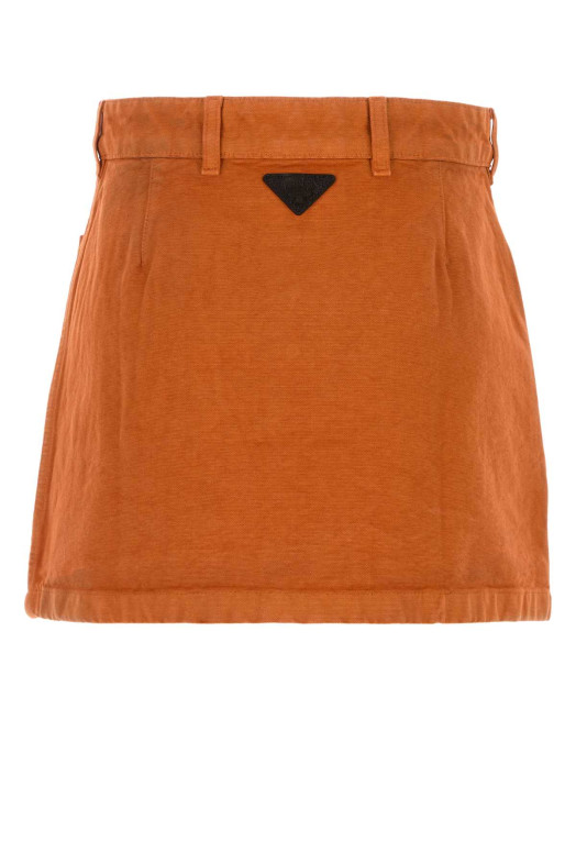 Orange denim mini skirt Red PRADA (21H030SOOO19A5)