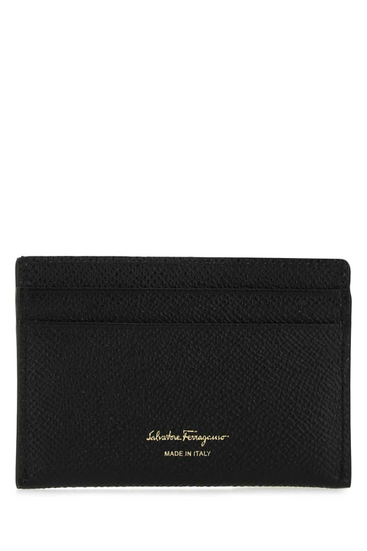 Black leather Gancini card holder Black SALVATORE FERRAGAMO (220007742164)