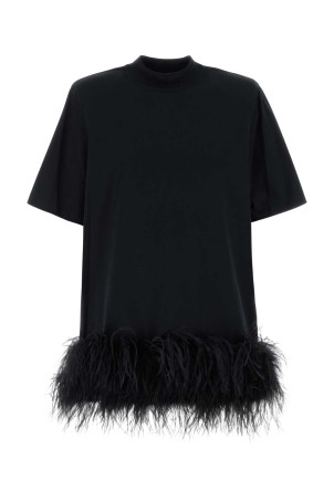 Black cotton t-shirt dress White THE ATTICO (260WCA00469JJJ025MU)