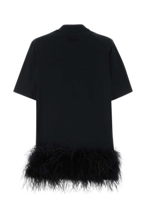 Black cotton t-shirt dress White THE ATTICO (260WCA00469JJJ025MU)