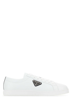 White leather sneakers Black PRADA (2EE376FG0003F0E)