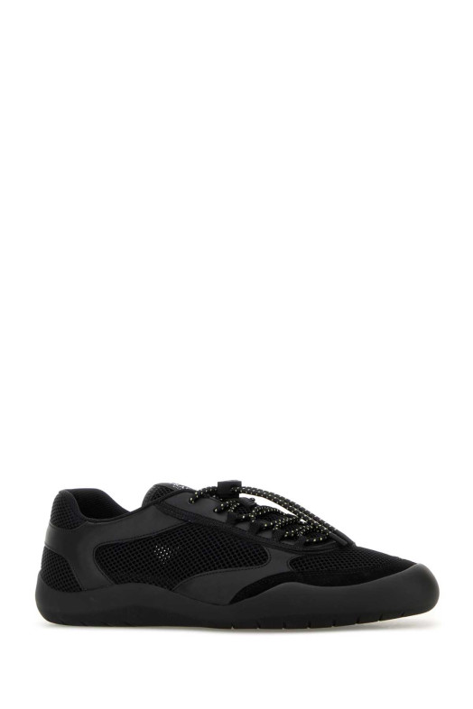 Black leather and mesh Speedrock sneakers Black PRADA (2EE468FG0003ZM0)