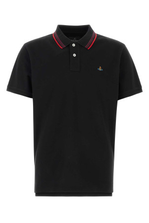 Black piquet polo shirt VIVIENNE WESTWOOD (2H01000UJ00AU)
