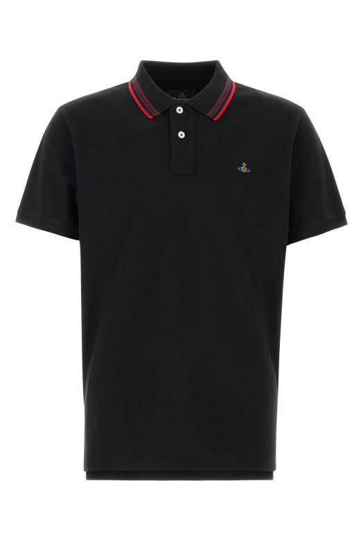 Black piquet polo shirt VIVIENNE WESTWOOD (2H01000UJ00AU)