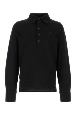 Black piquet polo shirt VIVIENNE WESTWOOD (2H01000WJ00AU)