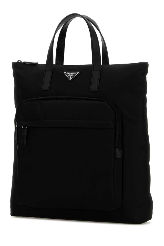 Black Re-Nylon shopping bag Black PRADA (2VG098M2DMG)