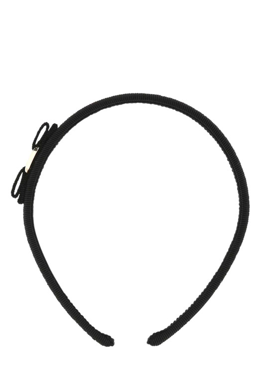 Black cotton blend hair band SALVATORE FERRAGAMO (340086430314)
