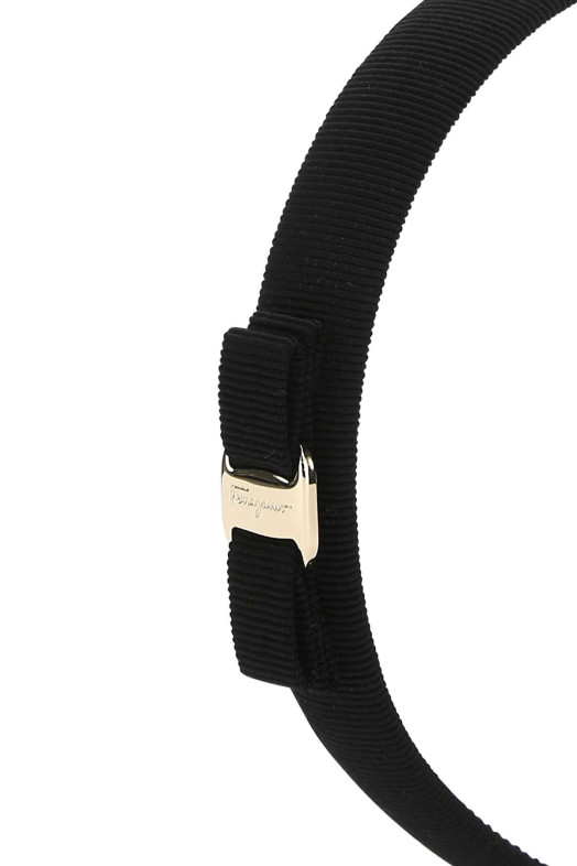 Black cotton blend hair band SALVATORE FERRAGAMO (340086430314)