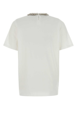 White cotton t-shirt Black PRADA (3576BRSOOO182X)