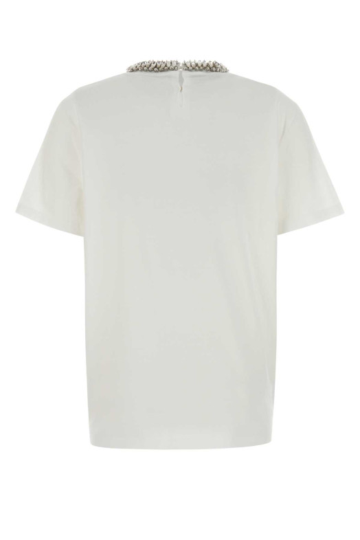 White cotton t-shirt Black PRADA (3576BRSOOO182X)