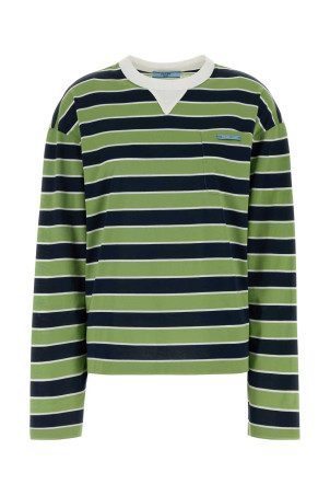 Embroidered cotton oversize t-shirt PRADA (39604SOOO189P)