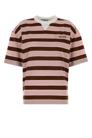 Embroidered cotton oversize t-shirt PRADA (39610SOOO189P)