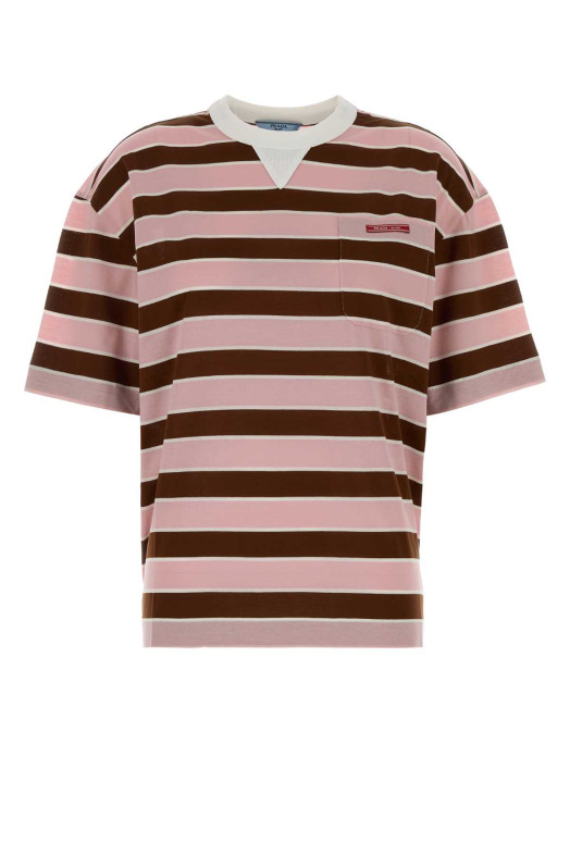 Embroidered cotton oversize t-shirt PRADA (39610SOOO189P)