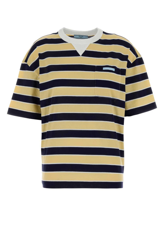 Embroidered cotton oversize t-shirt PRADA (39610SOOO189P)