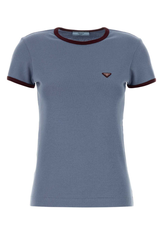 Air Force blue cotton t-shirt PRADA (39658SOOO19A6)