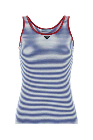 Embroidered cotton tank top PRADA (39659SOOO186H)