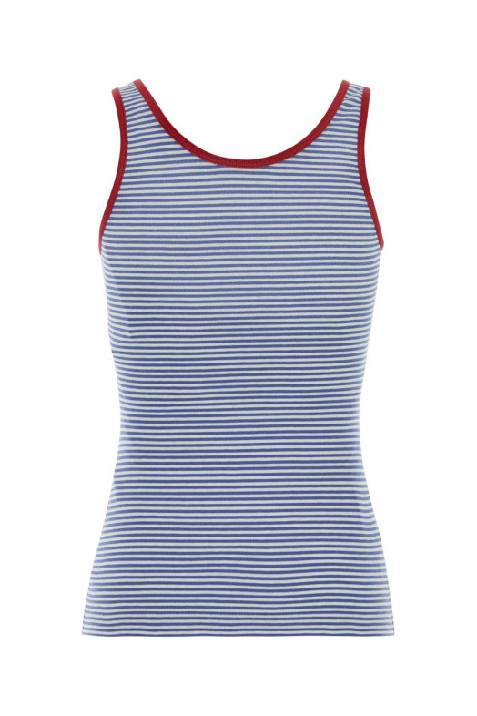 Embroidered cotton tank top PRADA (39659SOOO186H)