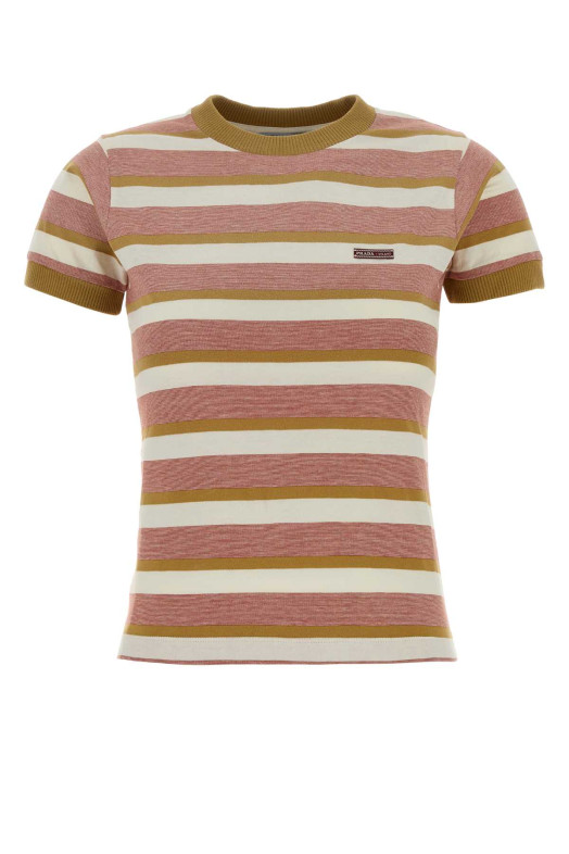 Embroidered cotton t-shirt PRADA (39662SOOO19AT)