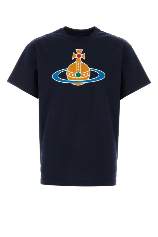 Navy blue cotton t-shirt VIVIENNE WESTWOOD (3G01004SJ001M)