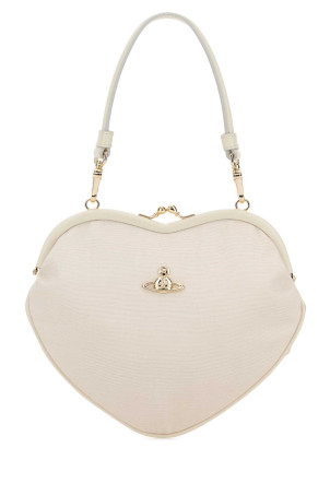 White fabric Belle Heart Frame handbag VIVIENNE WESTWOOD (4B01000CWW01F4)