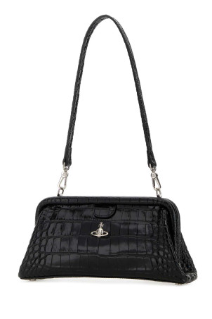 Black leather Jane shoulder bag VIVIENNE WESTWOOD (4B01001EWL0098)