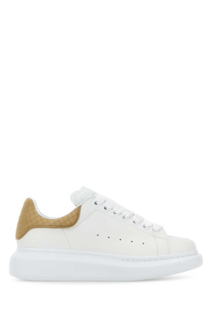 White leather sneakers with beige leather heel ALEXANDER MCQUEEN (553770WWAAO)