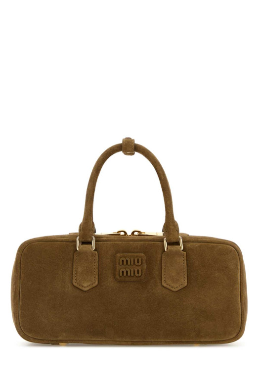 Brown suede Arcadie handbag MIU MIU (5BB148VOON2CS4)