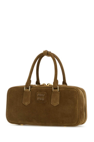 Brown suede Arcadie handbag MIU MIU (5BB148VOON2CS4)