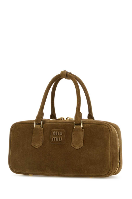 Brown suede Arcadie handbag MIU MIU (5BB148VOON2CS4)