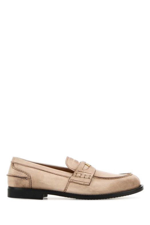 Sand leather loafers MIU MIU (5D773DF020537)