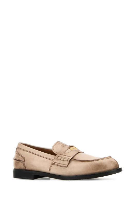 Sand leather loafers MIU MIU (5D773DF020537)