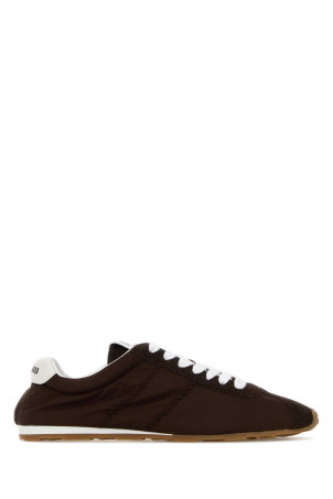 Chocolate fabric and suede sneakers MIU MIU (5E114EFD005D7C)