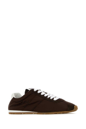 Chocolate fabric and suede sneakers MIU MIU (5E114EFD005D7C)