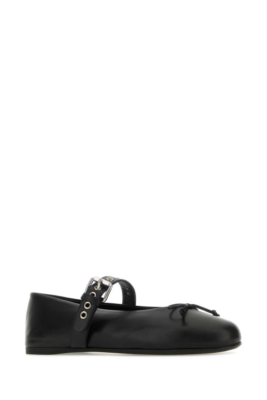 Black leather ballerinas Black MIU MIU (5F210EF005070)