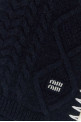 Navy blue wool blend scarf MIU MIU (5FS1412IGG)